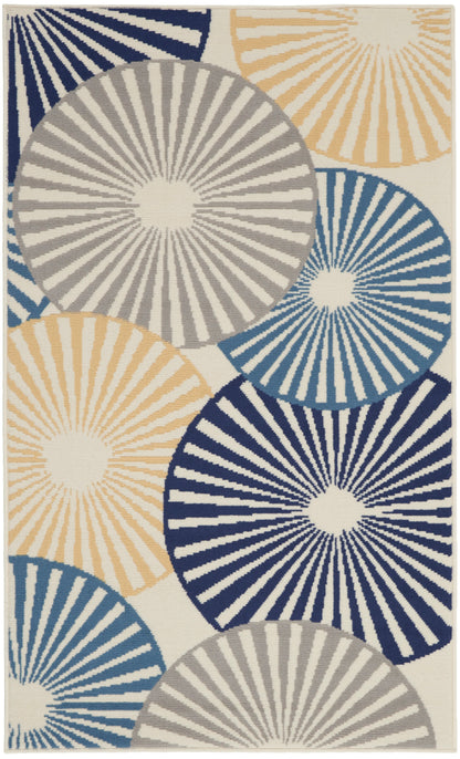 Nourison Home Grafix GRF20 White Contemporary Power-loomed Rug