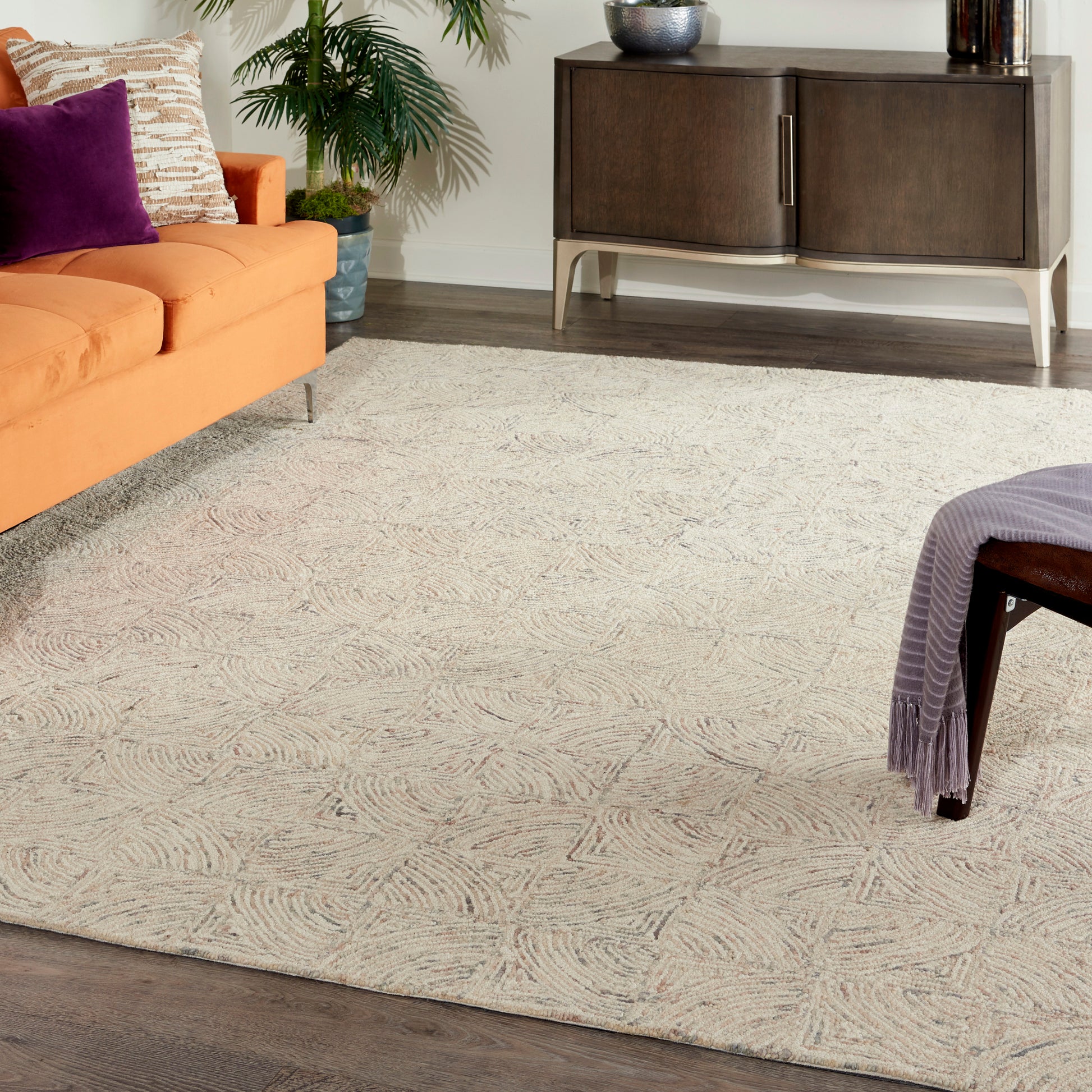 Nourison Home Interlock  Ivory Multicolor  Contemporary