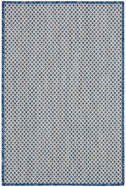 Nourison Home Courtyard COU01 Ivory Blue Contemporary Power-loomed Rug