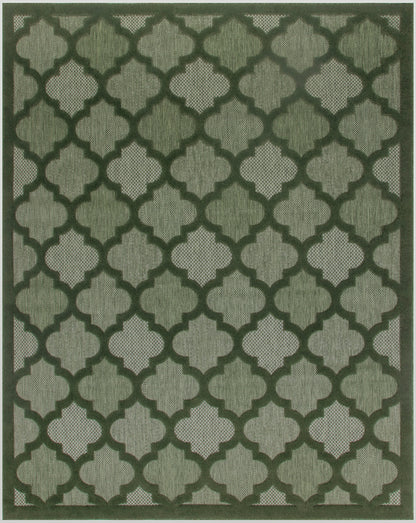 Nourison Home Easy Care NES01 Green Contemporary Flat Weave Rug