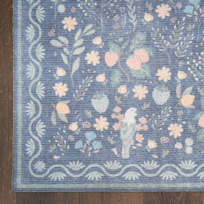 Nourison Home Botanical Washables  Blue Multicolor  Contemporary