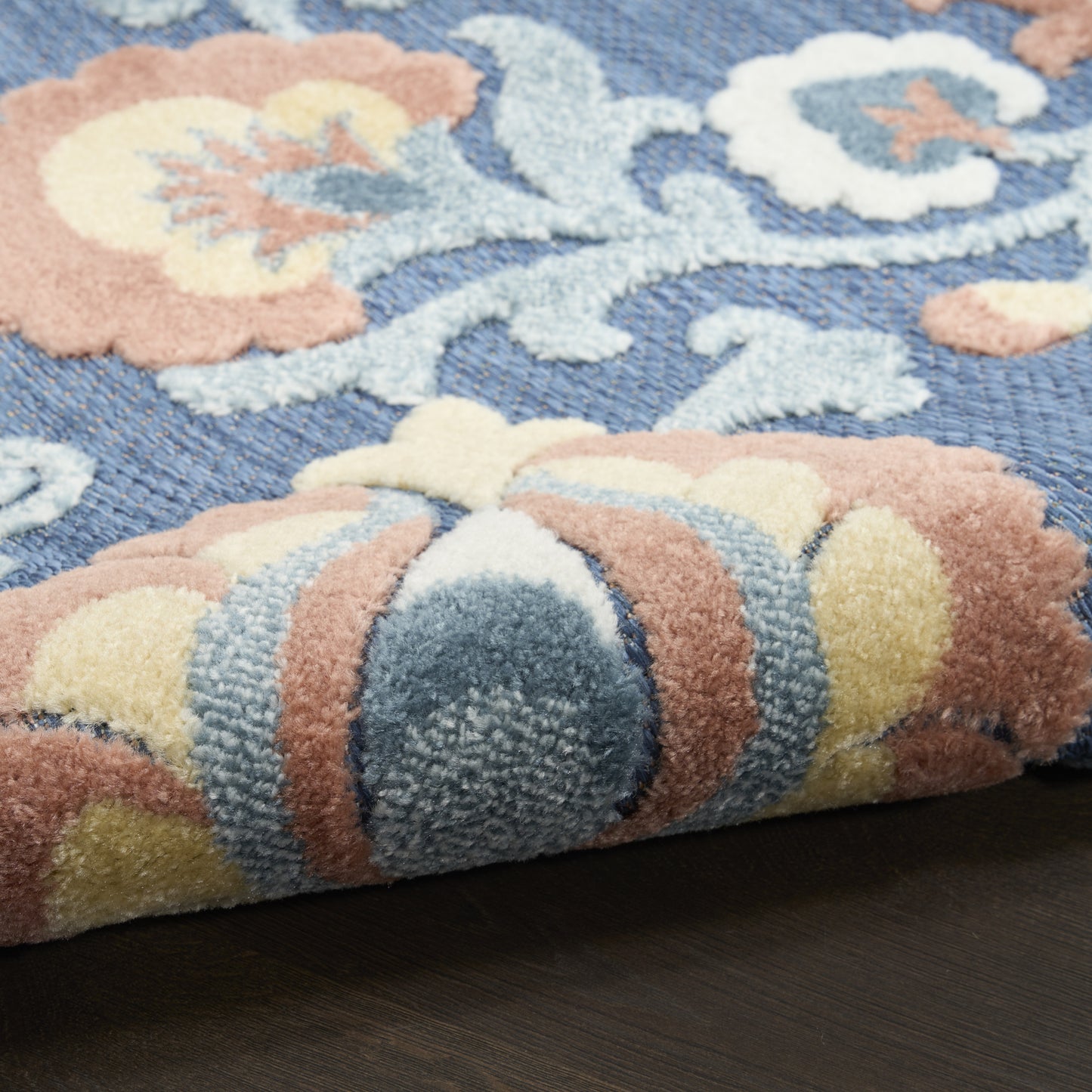 Nourison Home Aloha  Blue Rose  Contemporary