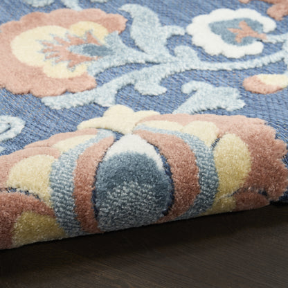 Nourison Home Aloha  Blue Rose  Contemporary