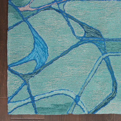 Nourison Home Symmetry  Aqua Blue  Contemporary