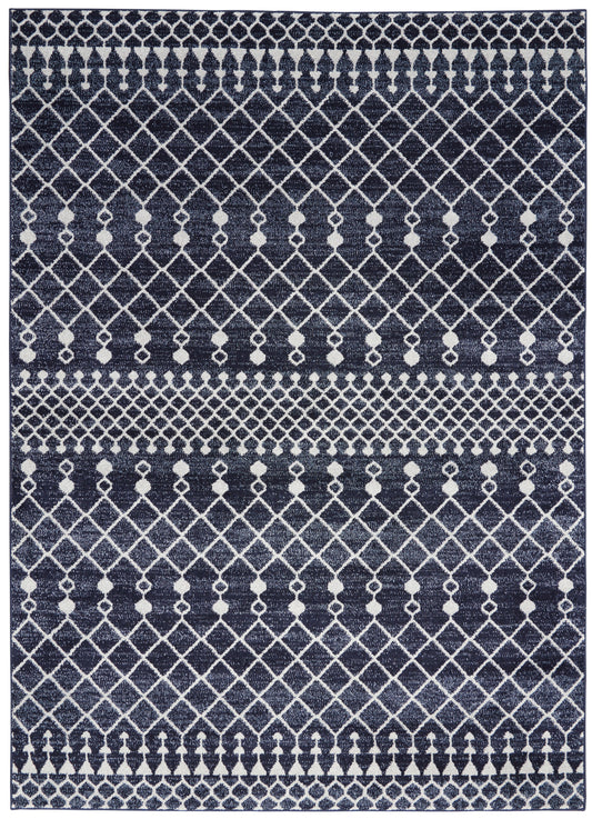 Nourison Home Palermo  Navy Grey  Contemporary