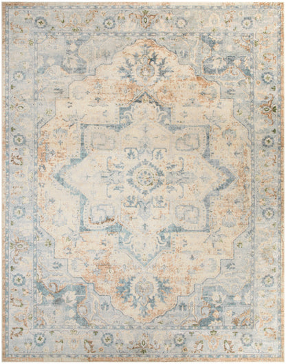 Nourison Home Astra Machine Washable ASW12 Beige Blue Traditional Power-loomed Rug