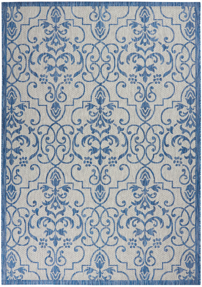 Nourison Home Country Side CTR04 Ivory Blue Transitional Power-loomed Rug