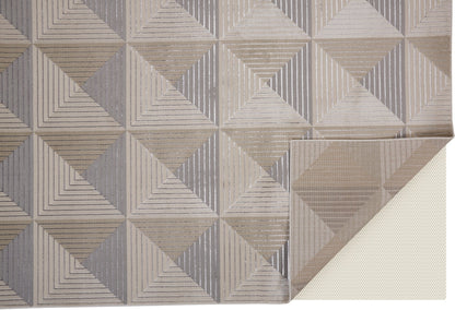 Feizy Micah 3044F Beige Gray Modern/Mid - Century Modern Machine Woven Rug - Rugs - Feizy - Atlanta Designer Rugs