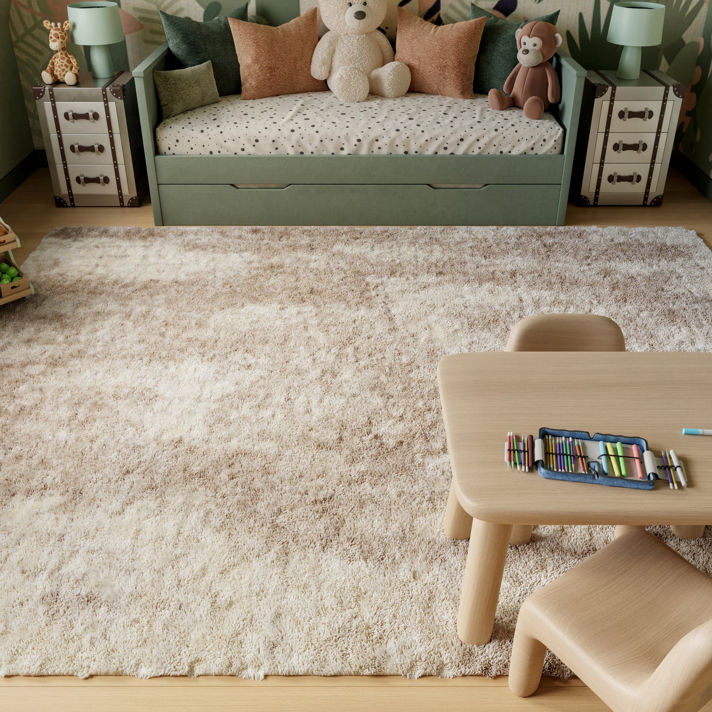 Nourison Home Dreamy Shag  Ivory Beige  Contemporary