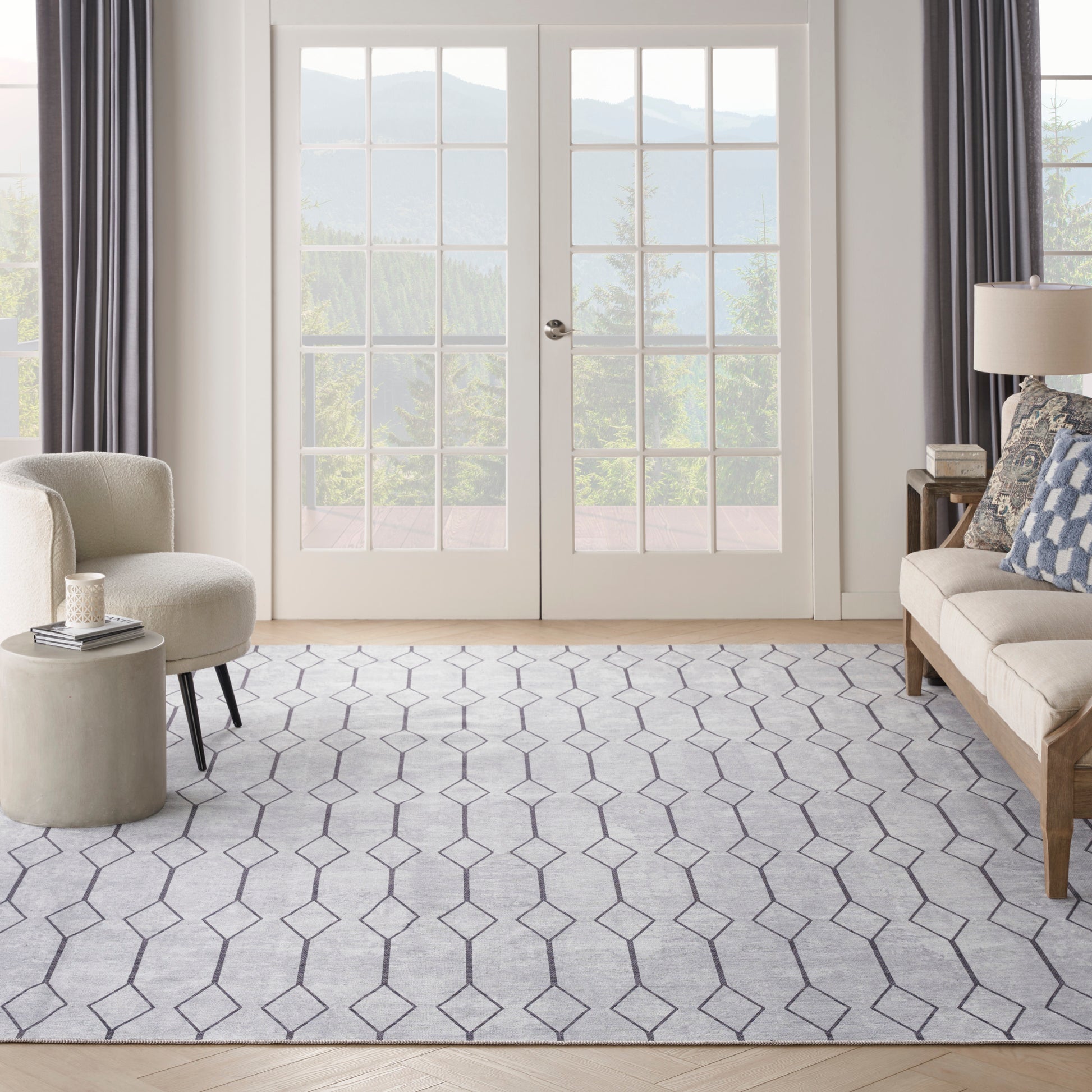 Nourison Home New Concept Washables  Ivory Grey  Contemporary