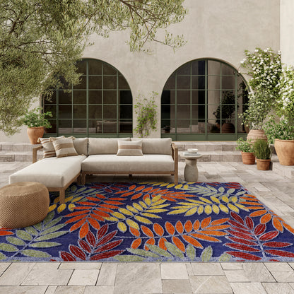 Nourison Home Aloha  Navy Multicolor  Contemporary