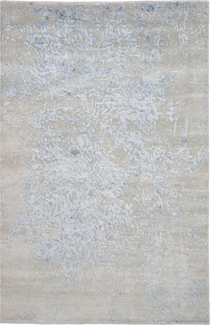 Nourison Home Silk Shadows SHA18 Grey Blue Contemporary Knotted Rug