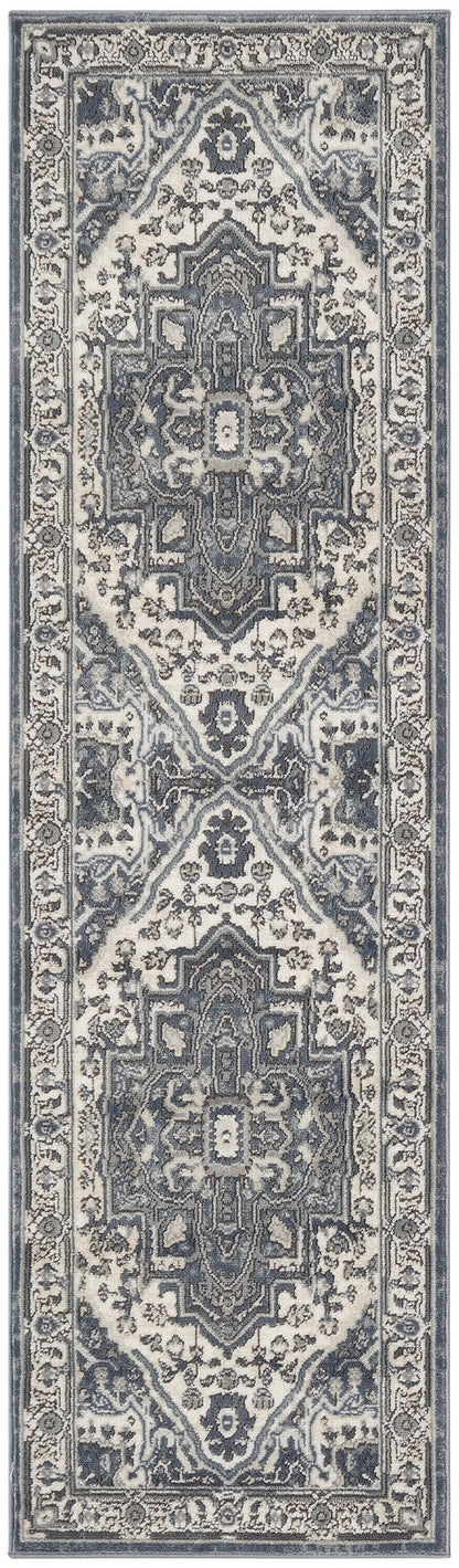 Nourison Home Quarry QUA18 Navy Ivory Traditional Power-loomed Rugs