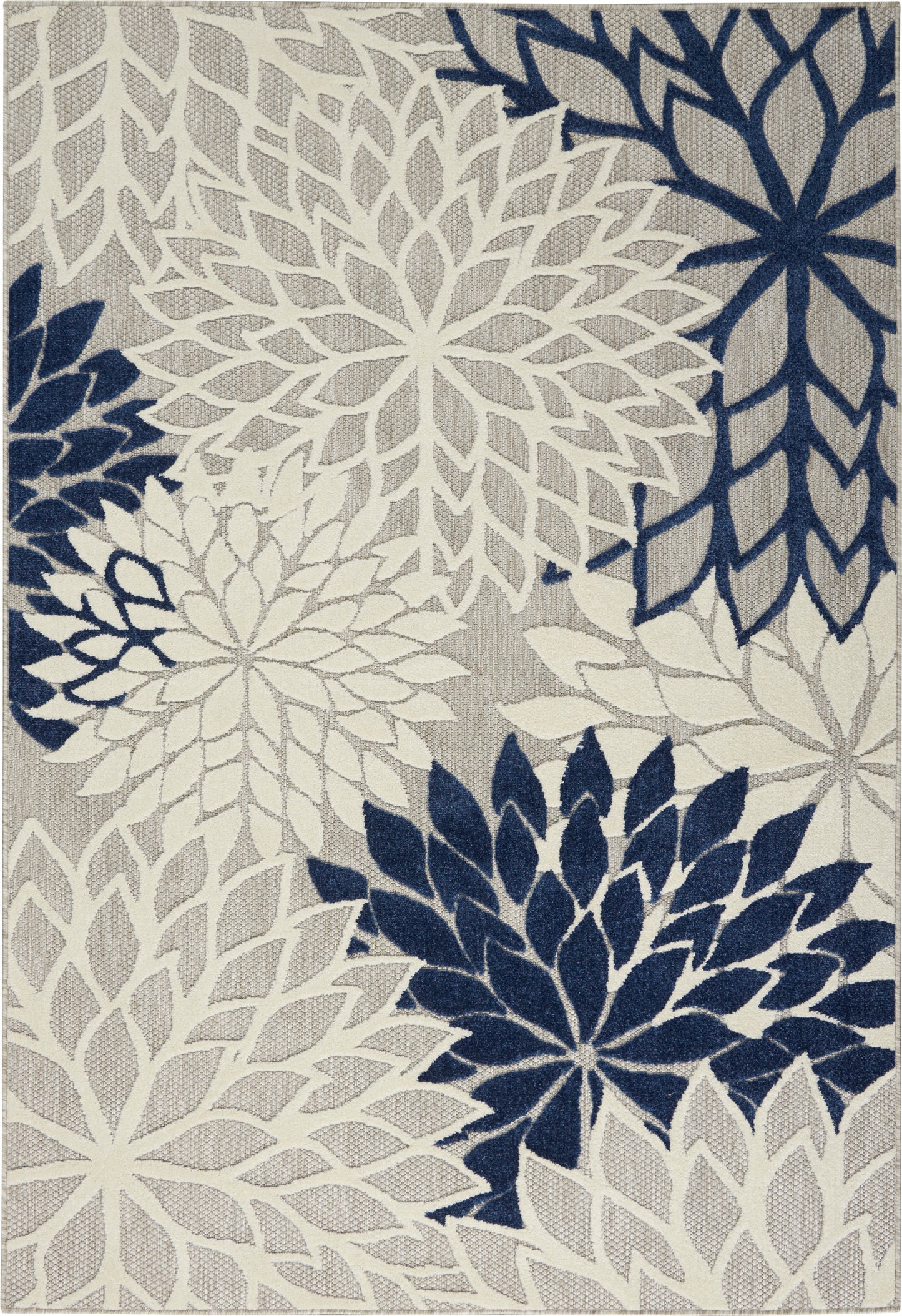 Nourison Home Aloha ALH05 Ivory Navy Contemporary Power-loomed Rugs