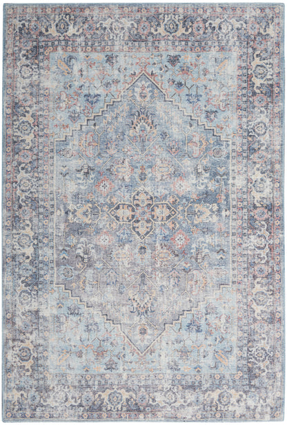 Nourison Home New Concept Washables SR104 Light Grey Blue Traditional Machine Woven Rug