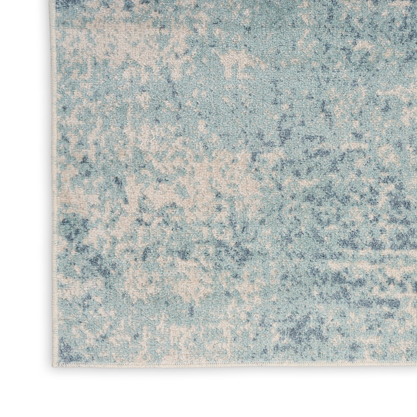 Nourison Home Astra Machine Washable  Blue Ivory  Contemporary