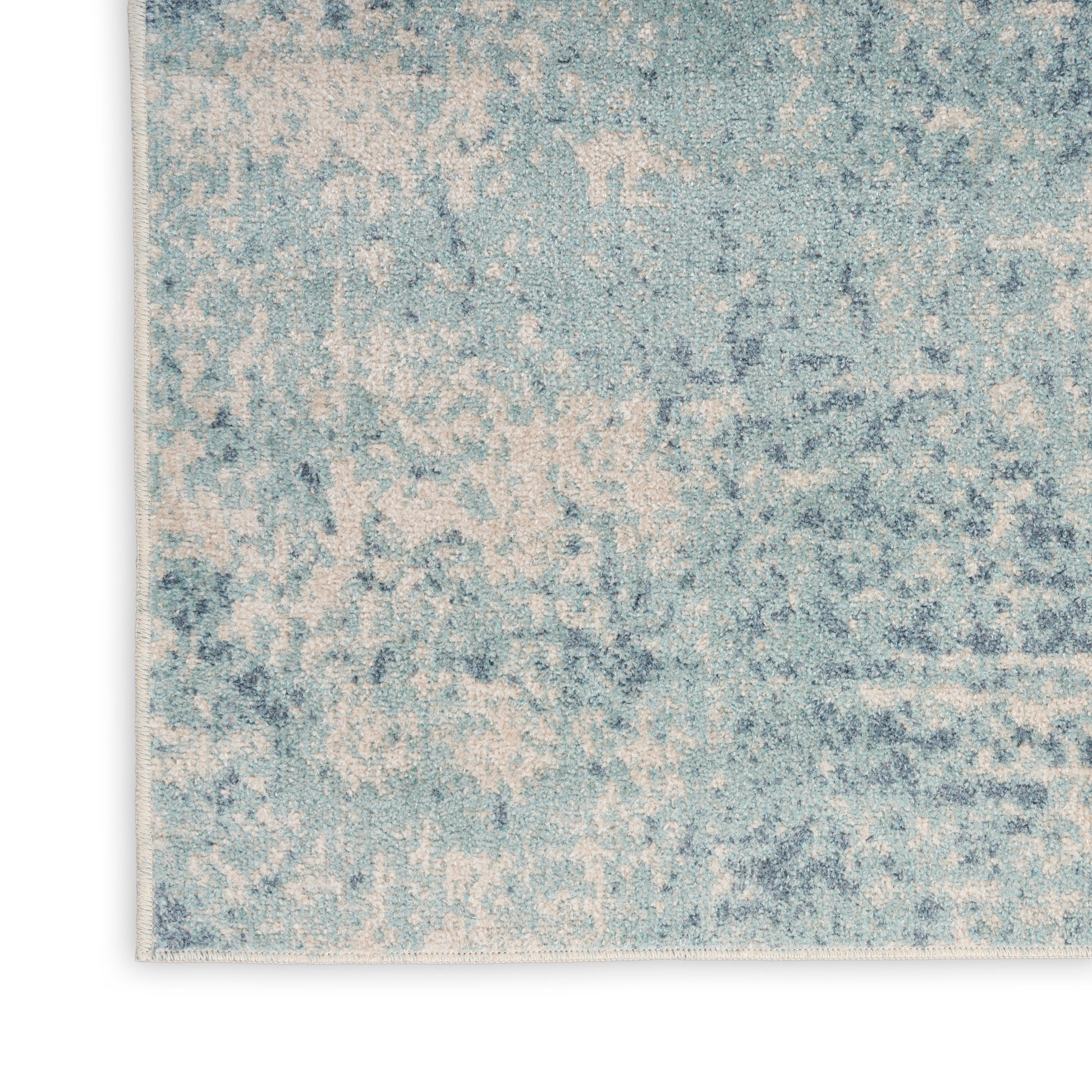 Nourison Home Astra Machine Washable  Blue Ivory  Contemporary