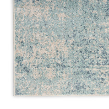 Nourison Home Astra Machine Washable  Blue Ivory  Contemporary