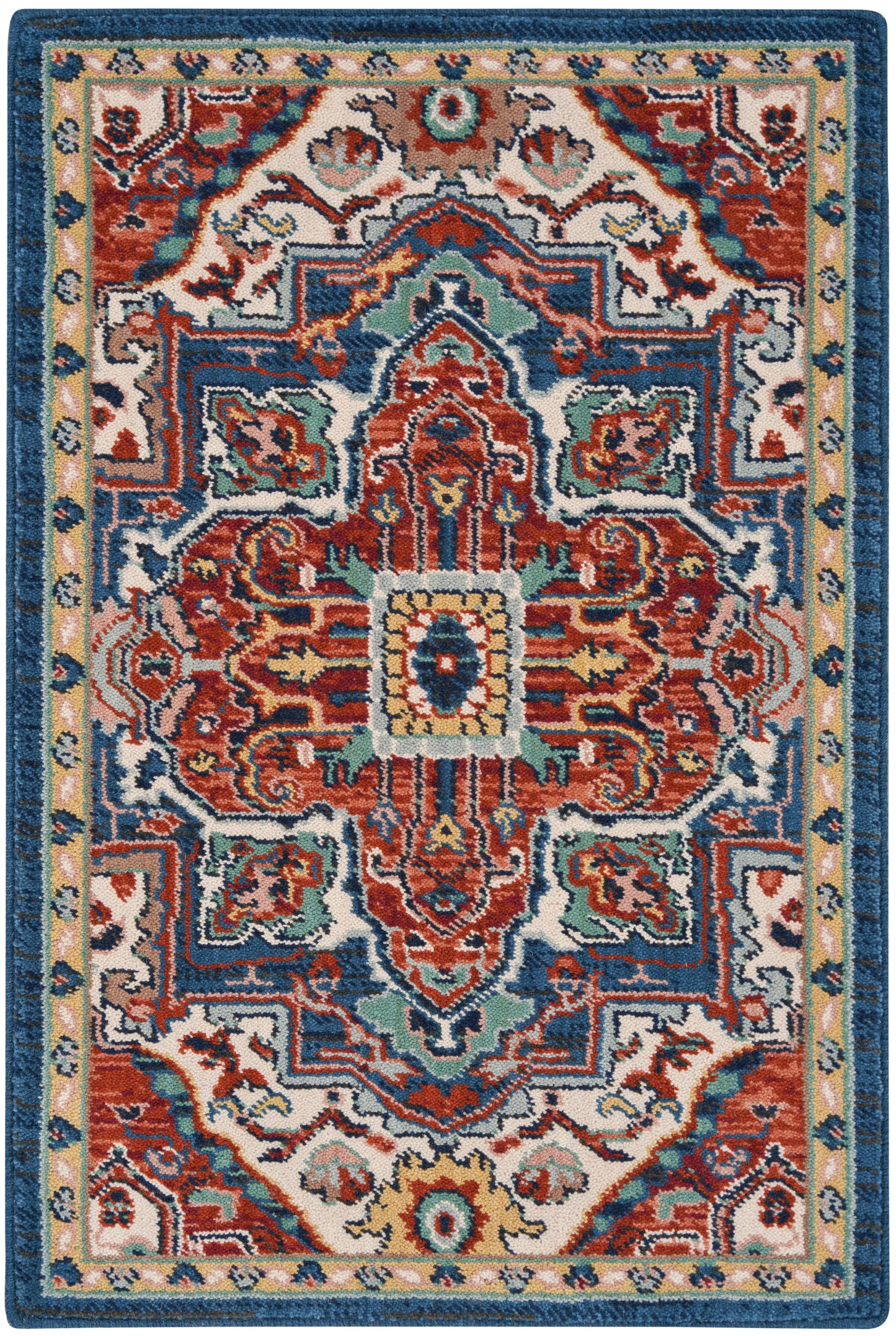 Nourison Home Parisa PSA01 Brick Ivory Traditional Loom-woven Rug