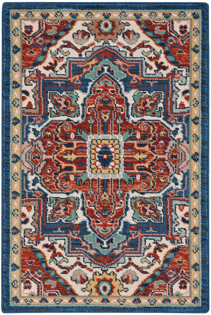 Nourison Home Parisa PSA01 Brick Ivory Traditional Loom-woven Rug