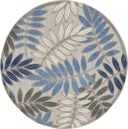 Nourison Home Aloha ALH18 Grey Blue Contemporary Power-loomed Rugs