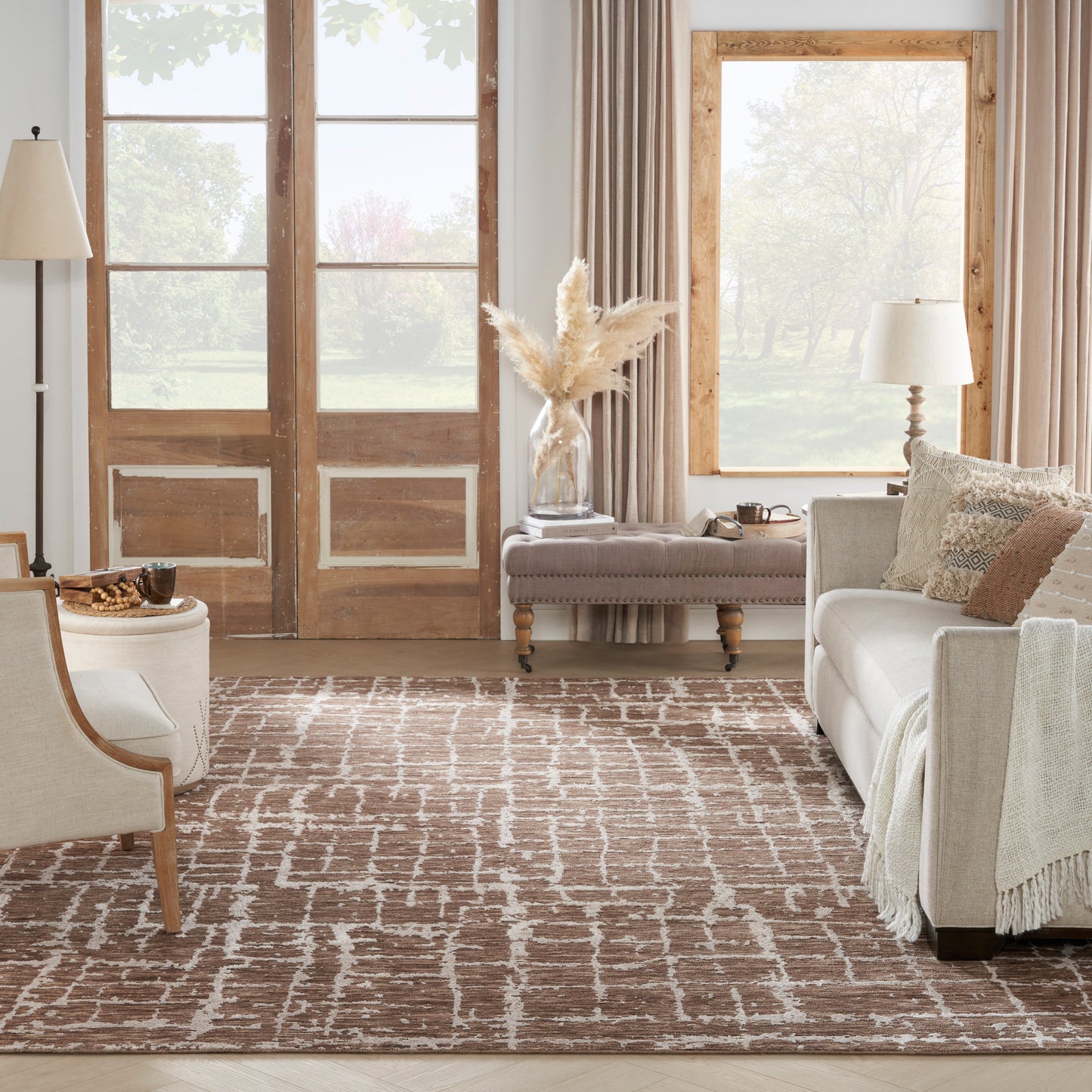 Nourison Home Luna  Mocha Ivory  Contemporary