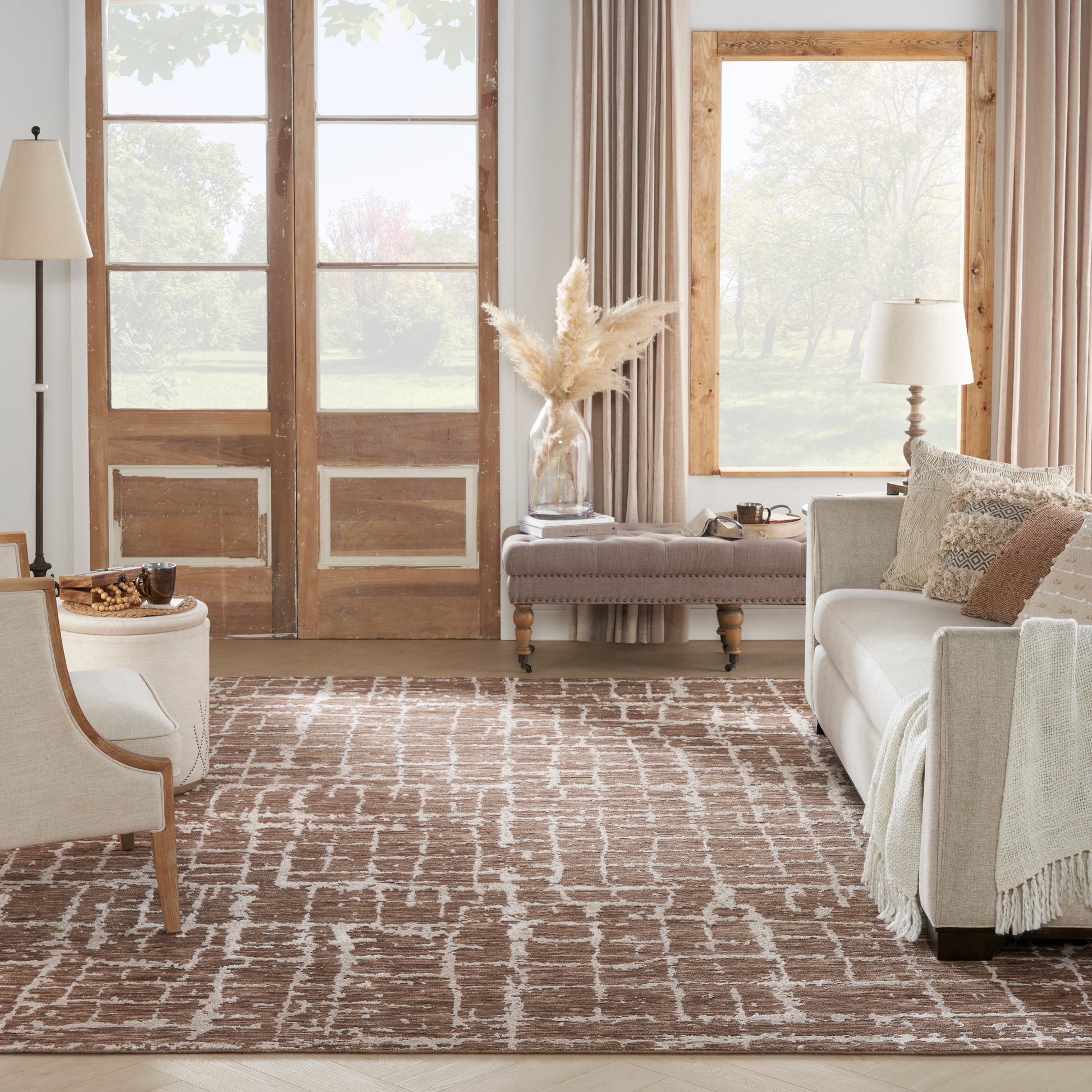 Nourison Home Luna  Mocha Ivory  Contemporary