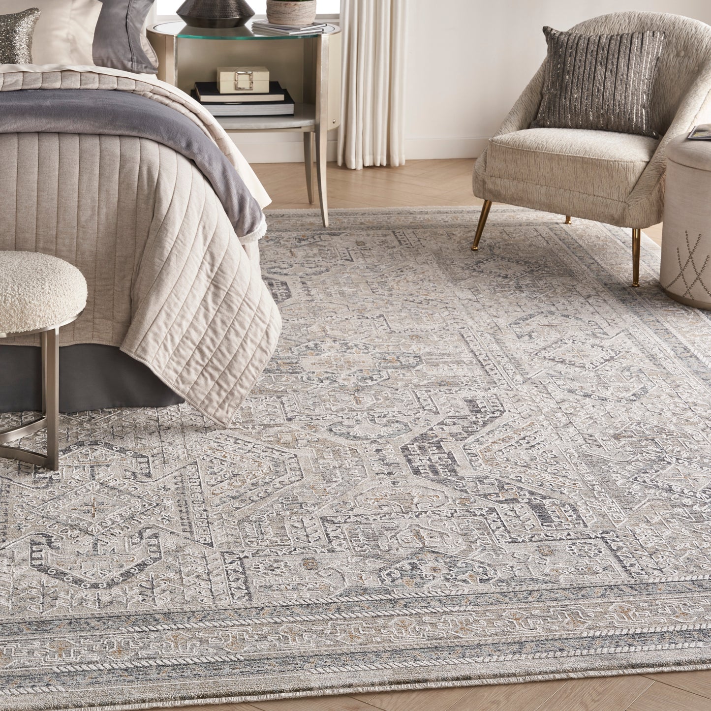 Nourison Home Lynx  Ivory Grey Blue  Transitional