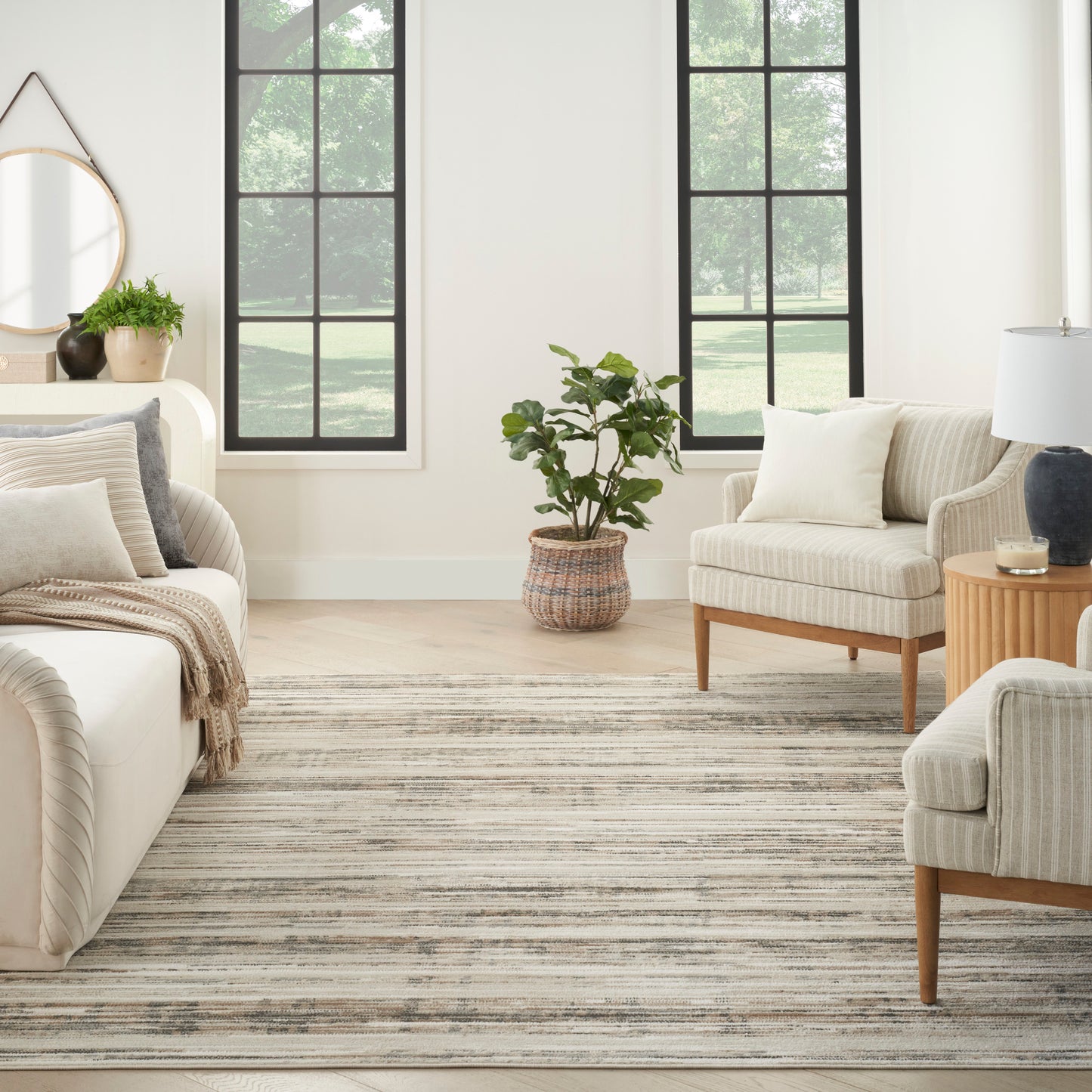 Nourison Home Serenity Home  Ivory Beige  Contemporary