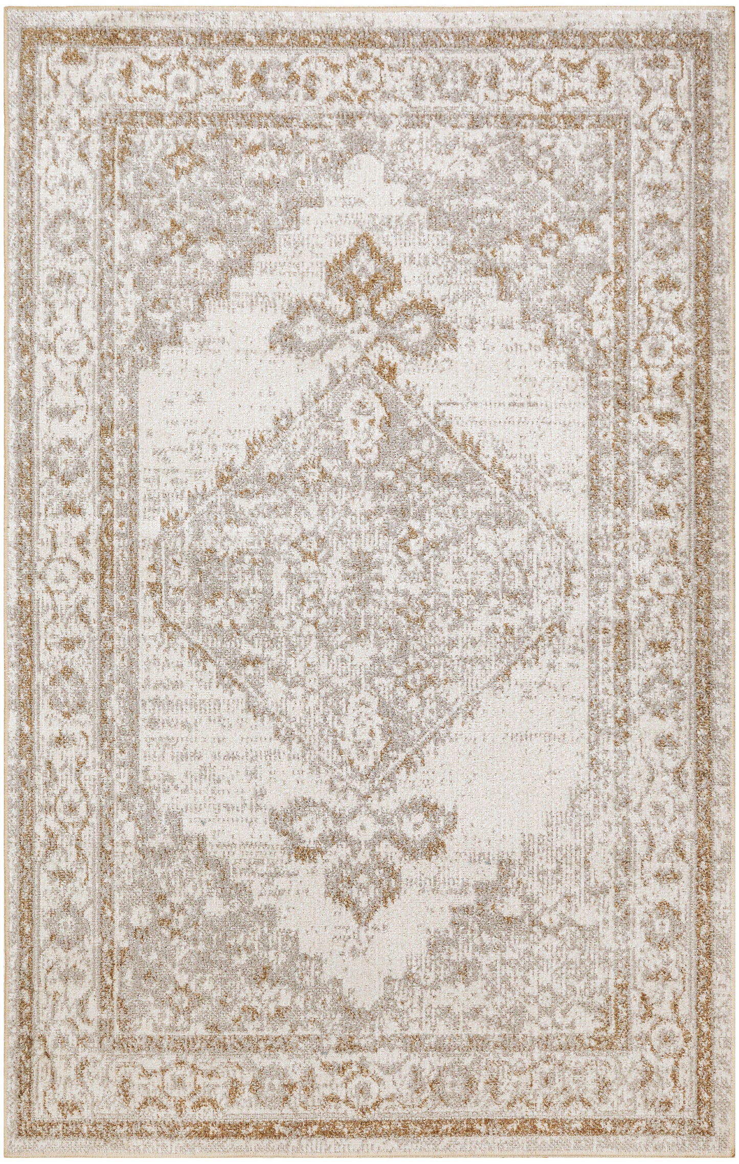 Nourison Home Astra Machine Washable ASW11 Grey Traditional Power-loomed Rug