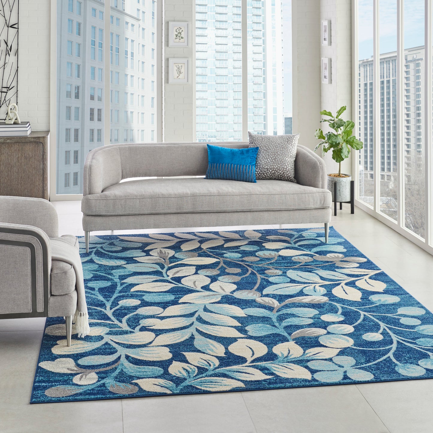 Nourison Home Tranquil  Navy  Contemporary