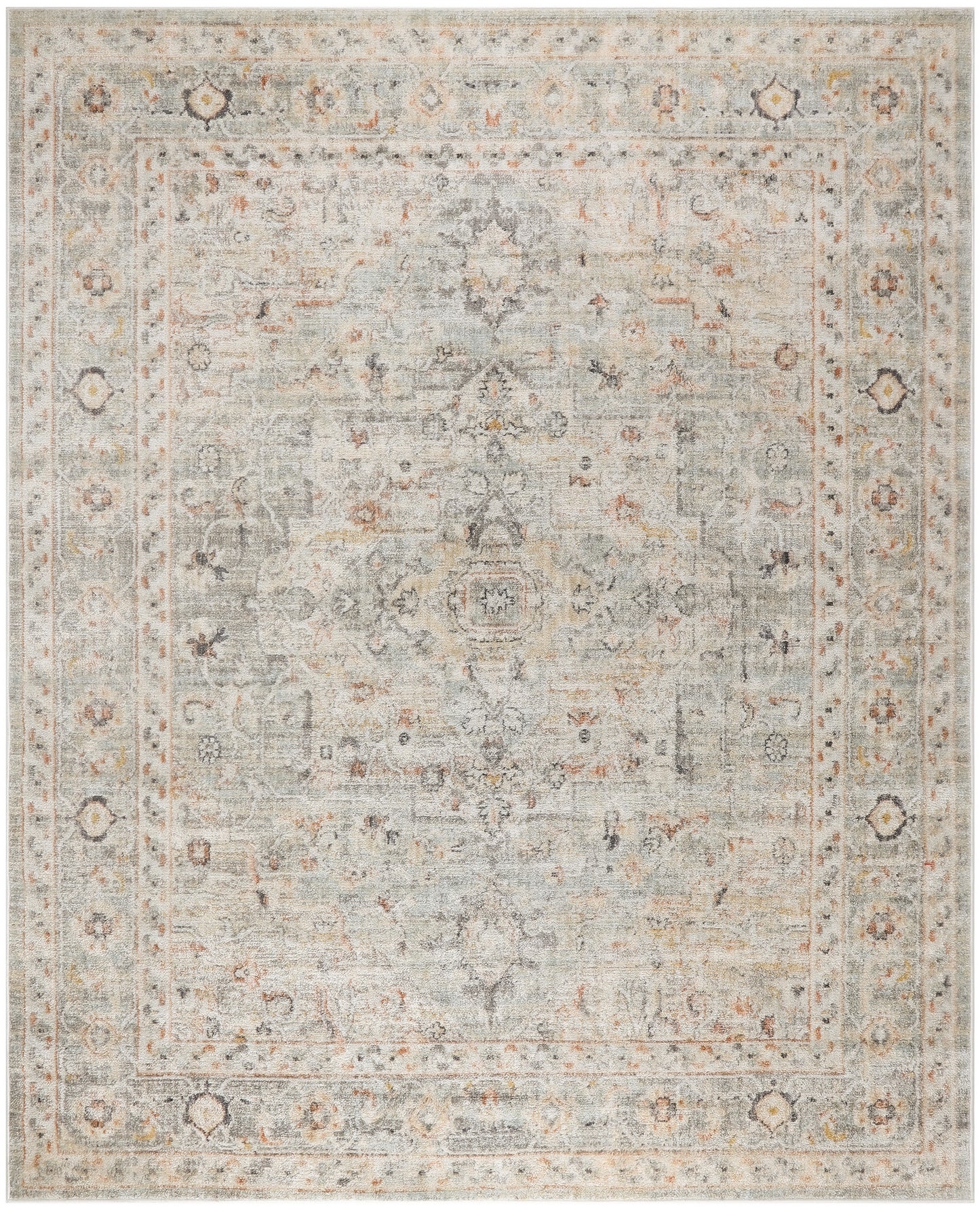 Nourison Home Oushak Home OUS02 Light Grey Traditional Loom-woven Rug