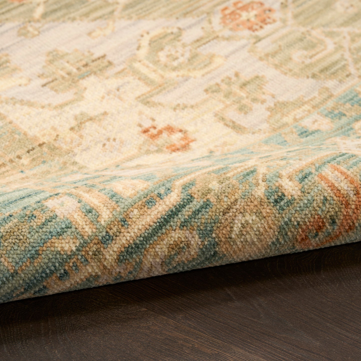 Nourison Home Antique Bloom  Teal  Traditional