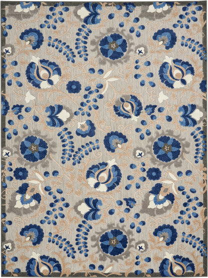 Nourison Home Aloha ALH17 Natural Blue Contemporary Power-loomed Rugs