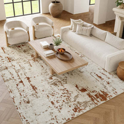 Nourison Home Quarry  Ivory Rust  Contemporary