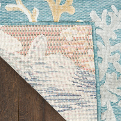 Nourison Home Suncoast  Teal Multicolor  Contemporary