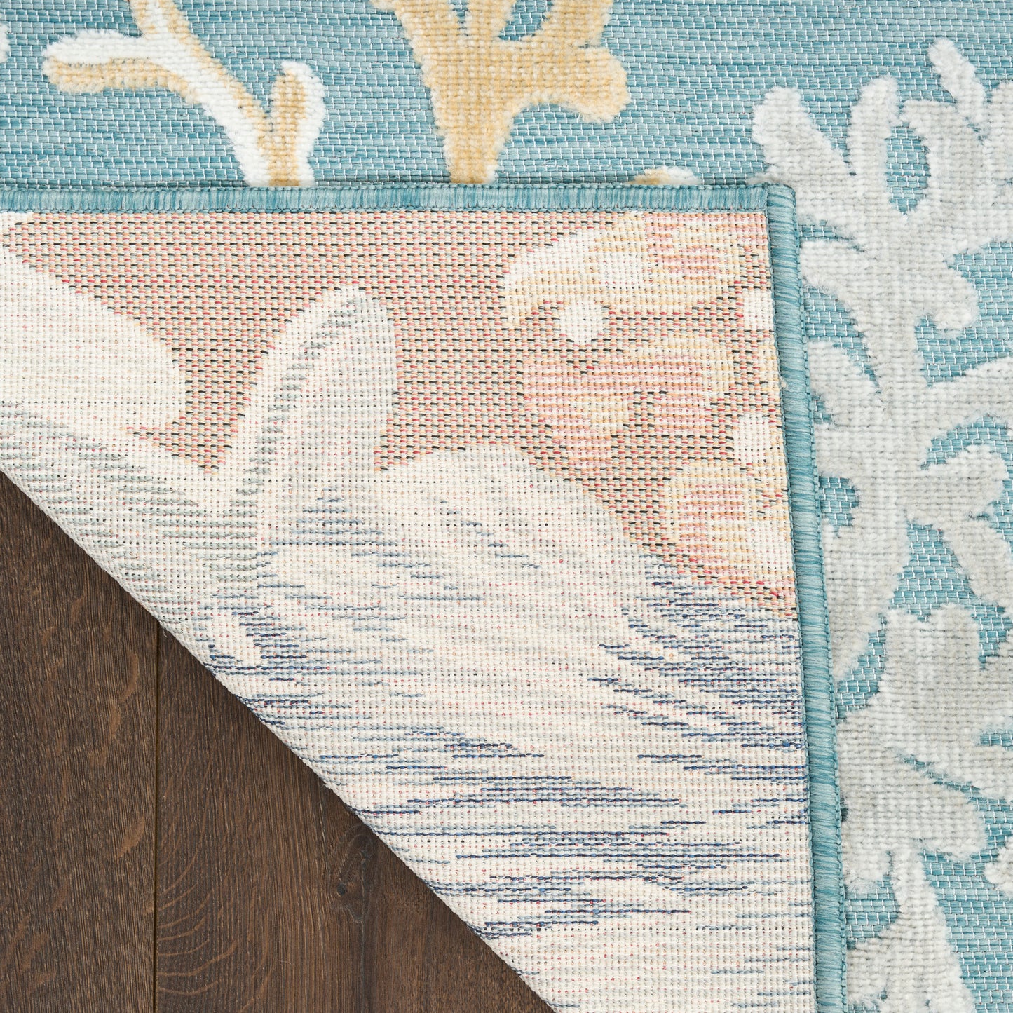 Nourison Home Suncoast  Teal Multicolor  Contemporary