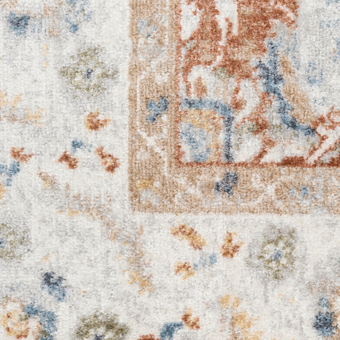 Nourison Home Astra Machine Washable  Rust Ivory  Traditional