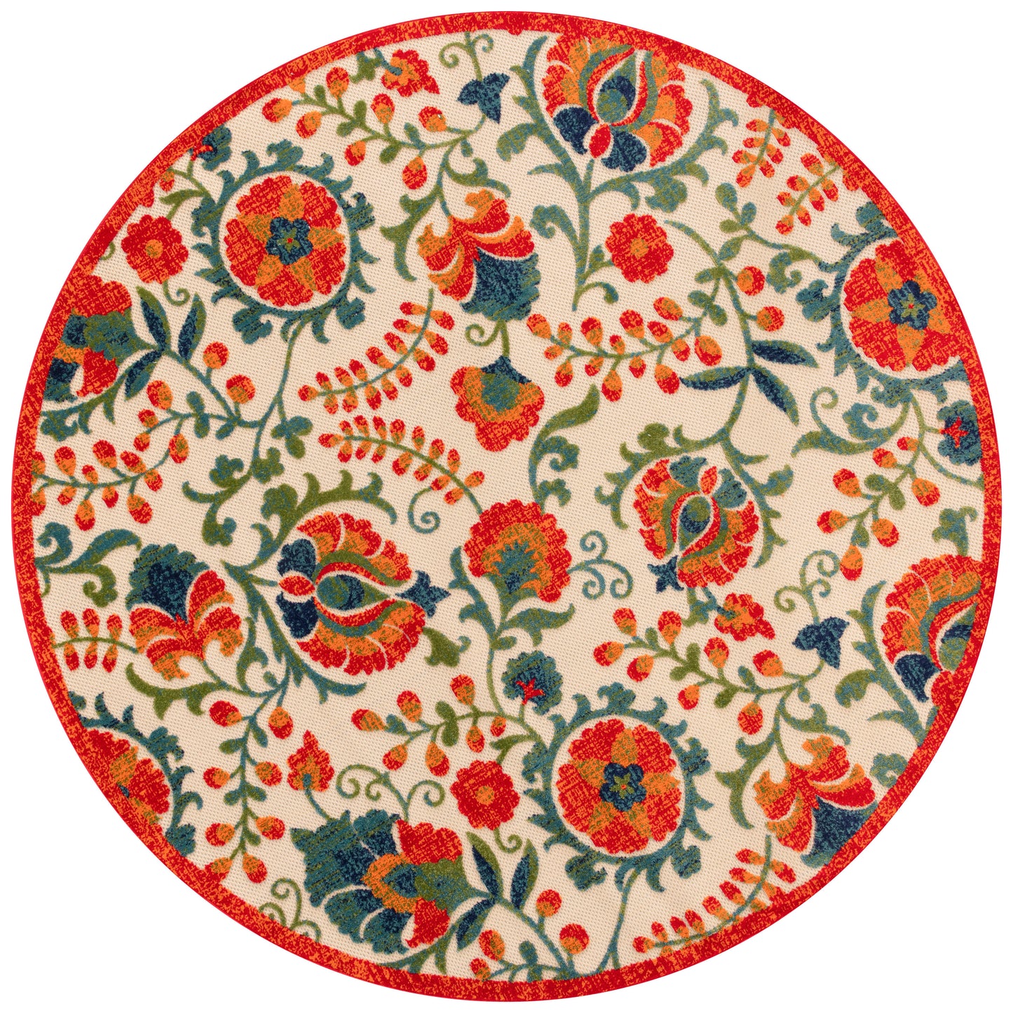 Nourison Home Aloha ALH17 Red Multicolor Contemporary Power-loomed Rugs