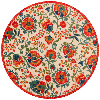 Nourison Home Aloha ALH17 Red Multicolor Contemporary Power-loomed Rugs