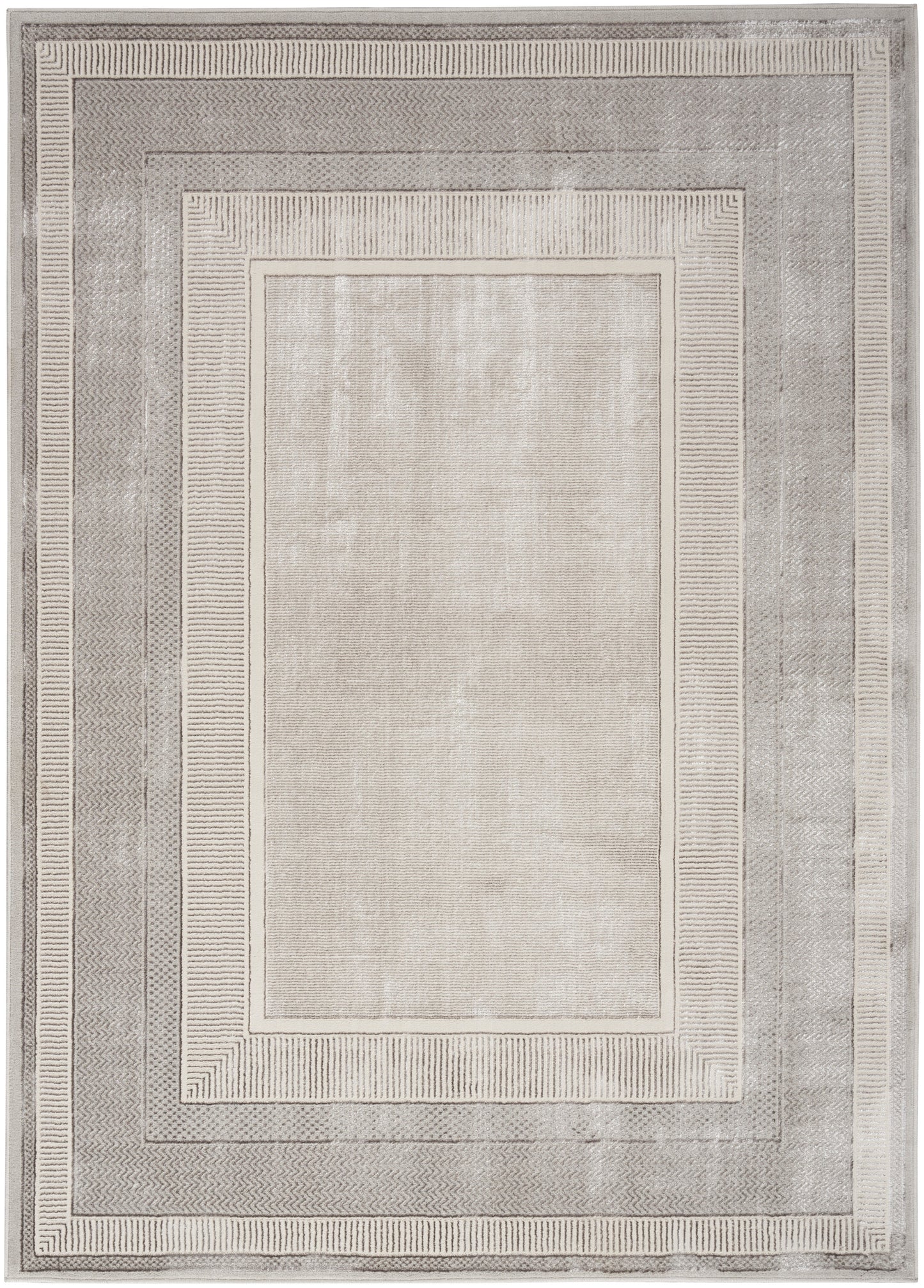 Nourison Home Glitz GLZ07 Silver Contemporary Power-loomed Rug