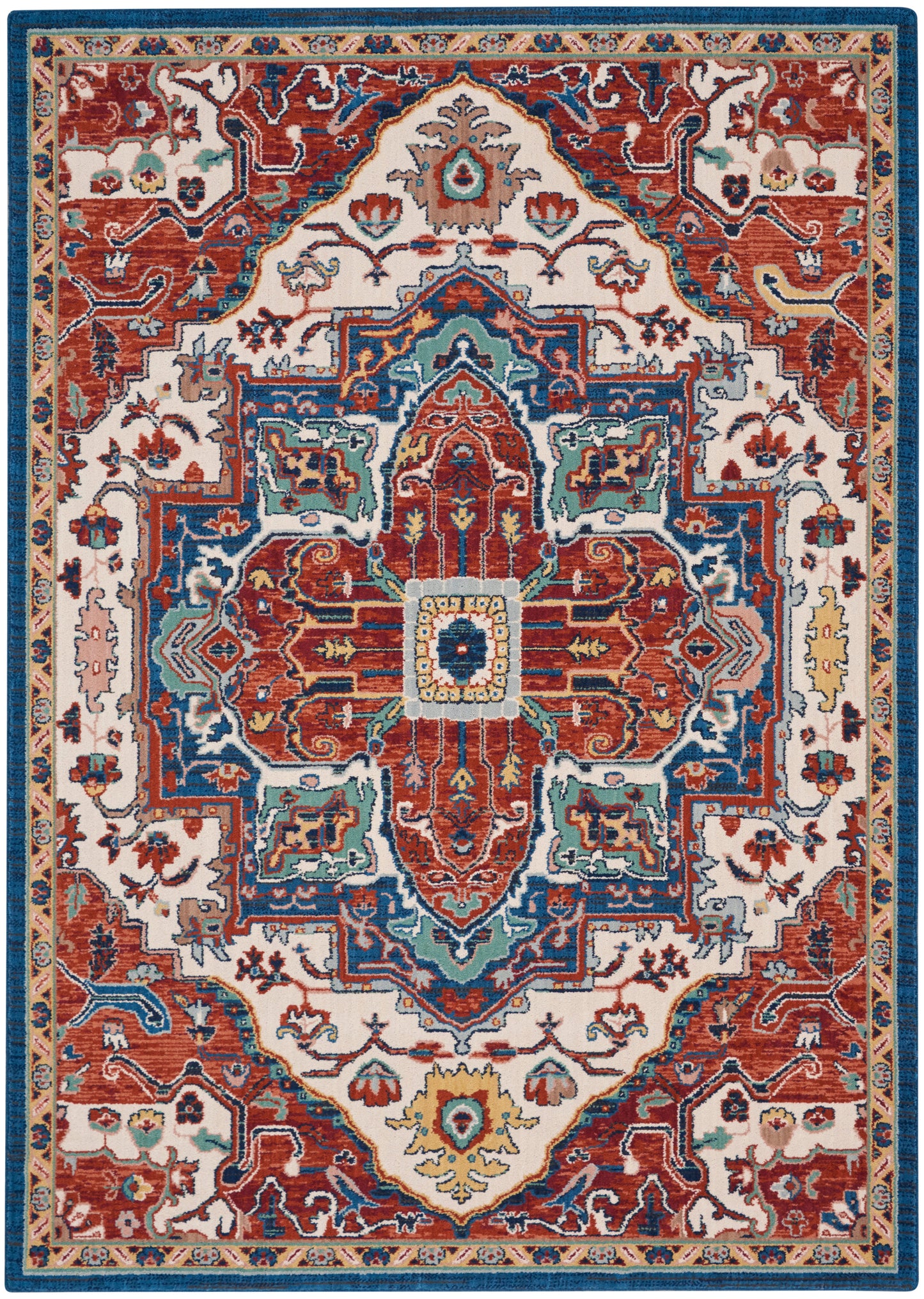 Nourison Home Parisa PSA01 Brick Ivory Traditional Loom-woven Rug