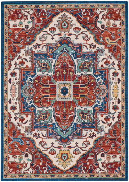 Nourison Home Parisa PSA01 Brick Ivory Traditional Loom-woven Rug