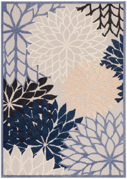 Nourison Home Aloha ALH05 Blue Multicolor Contemporary Power-loomed Rugs