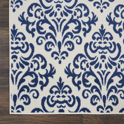 Nourison Home Grafix  White Blue  Transitional