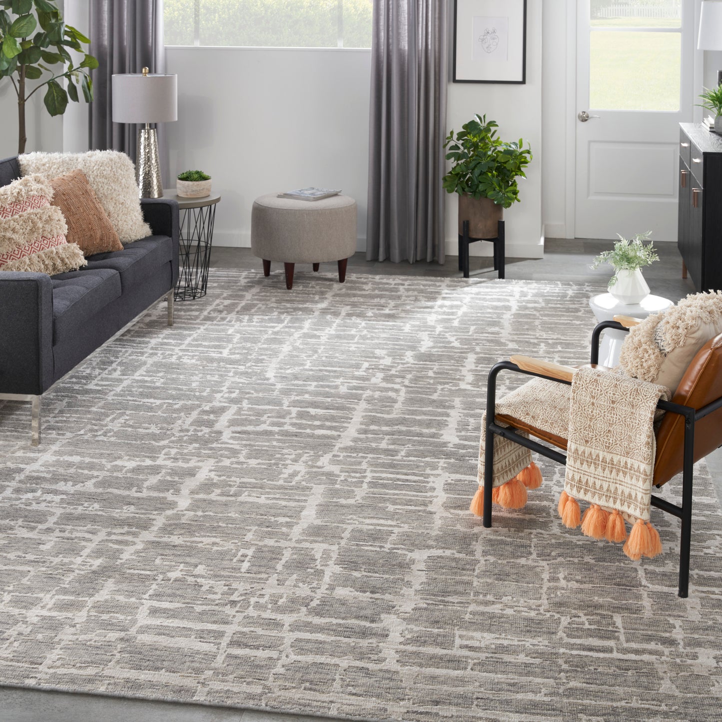 Nourison Home Luna  Grey Silver  Contemporary