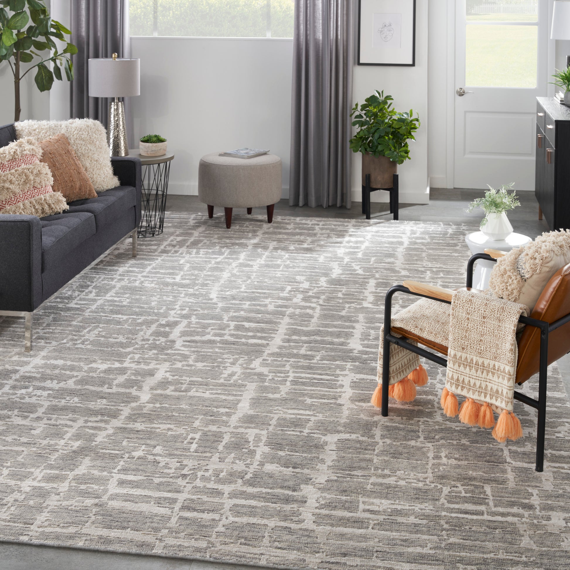 Nourison Home Luna  Grey Silver  Contemporary