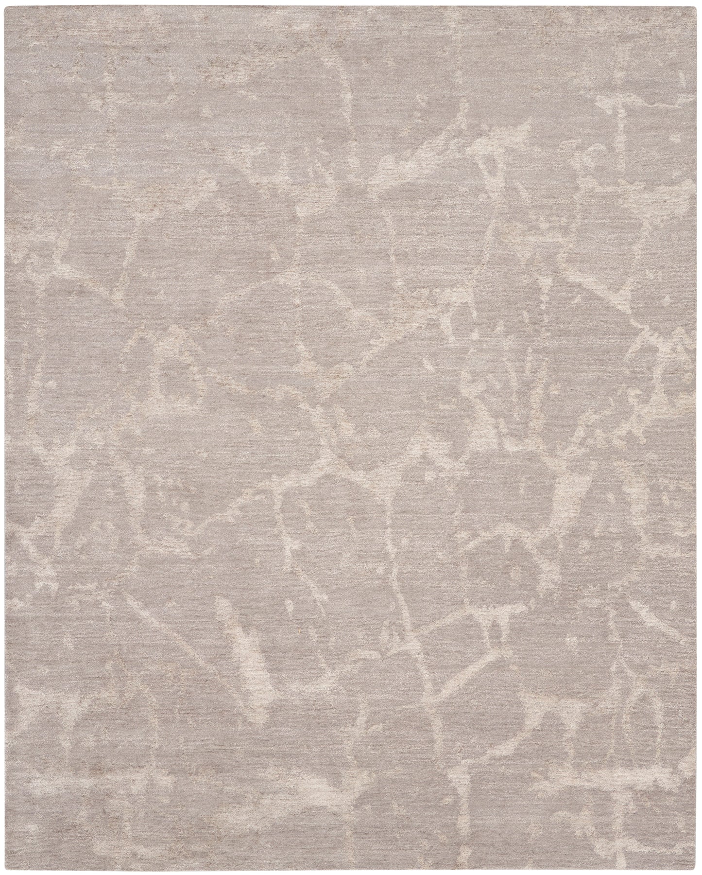 Nourison Home Silk Shadows SHA02 Silver Contemporary Knotted Rug