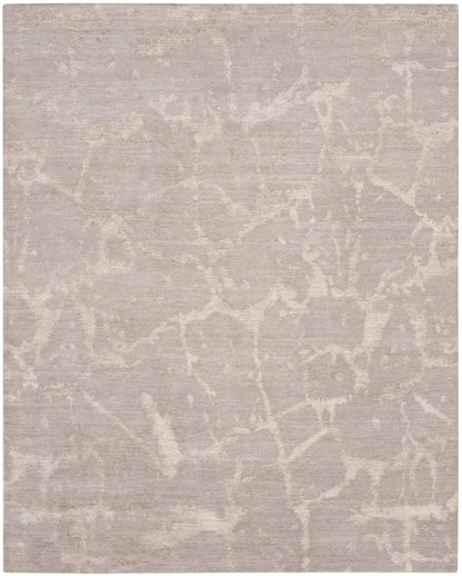 Nourison Home Silk Shadows SHA02 Silver Contemporary Knotted Rug