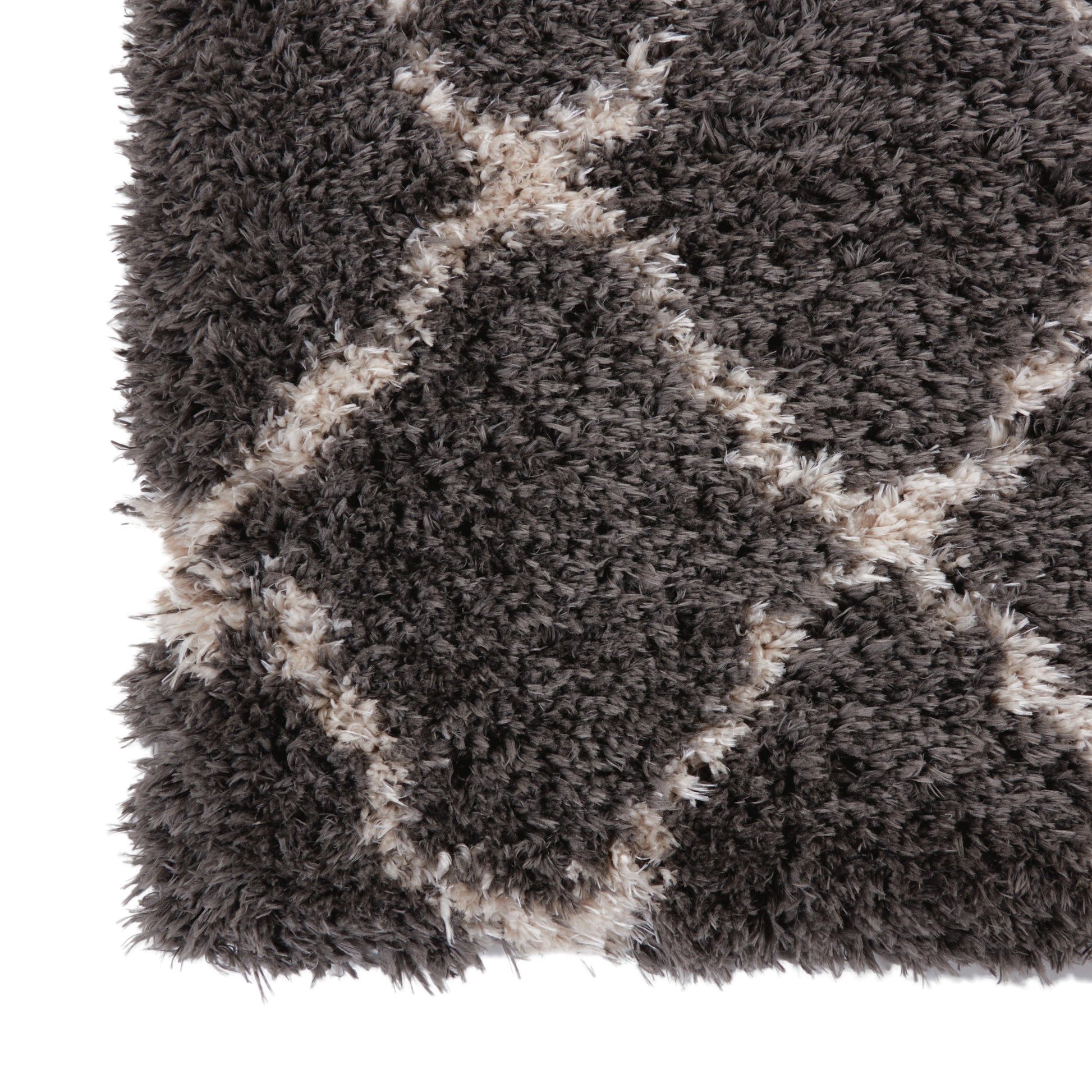 Nourison Home Luxe Shag  Charcoal Beige  Contemporary